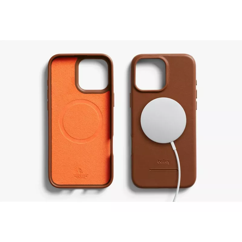 Bellroy nahkakotelo Magnetic Wallet -lompakolla iPhone 16 Pro Max:lle, ruskea