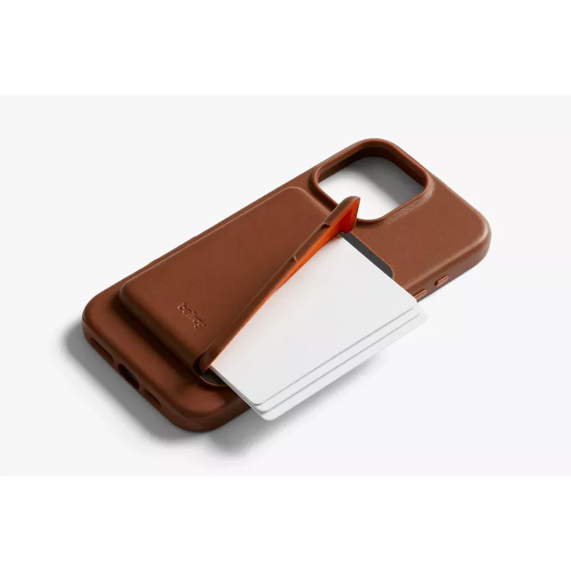 Bellroy nahkakotelo Magnetic Wallet -lompakolla iPhone 16 Pro Max:lle, ruskea