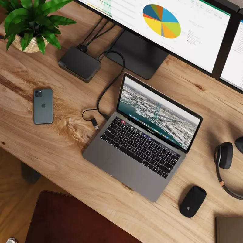 ALOGIC Universal Twin HD -telakointiasema - USB-C ja USB-A - musta