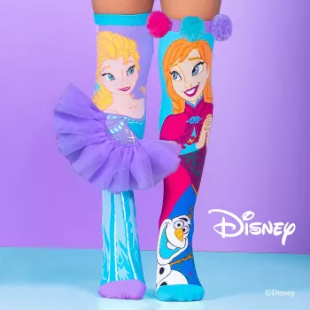 MADMIA Disney Frozen Elsa Anna -polvisukat tytöille - 1 pari, lasten kengänkoko US 10-3 (EU 27-34), monivärinen