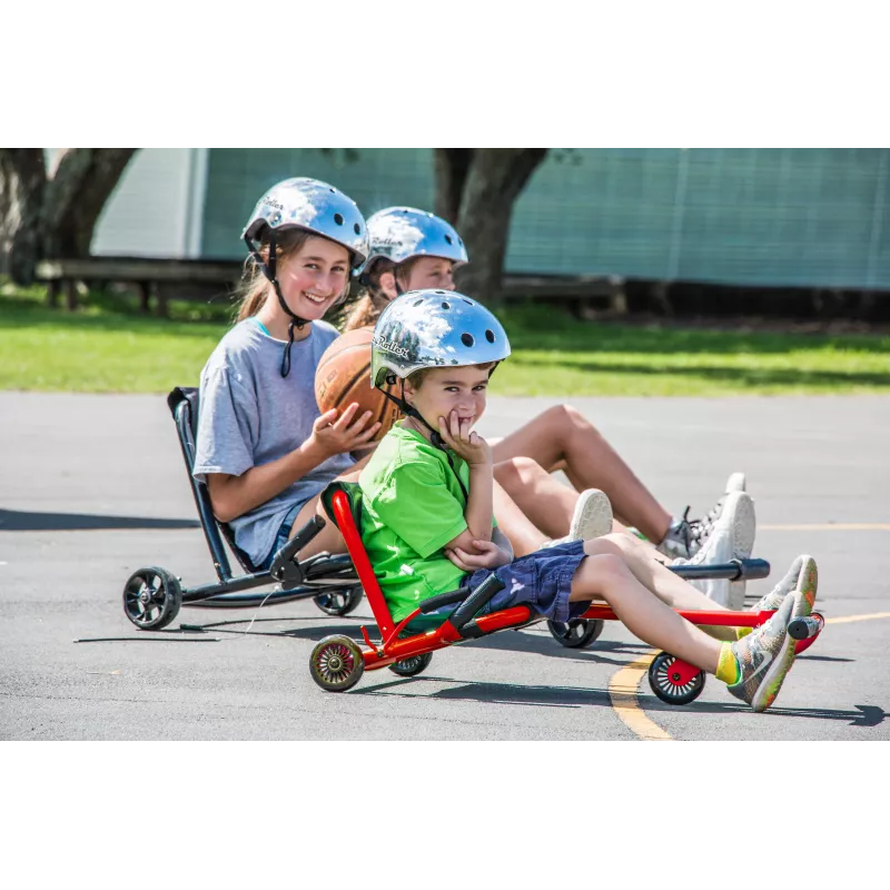 EzyRoller Classic jalkakäyttöinen go-kart lapsille 3-12 vuotta, musta