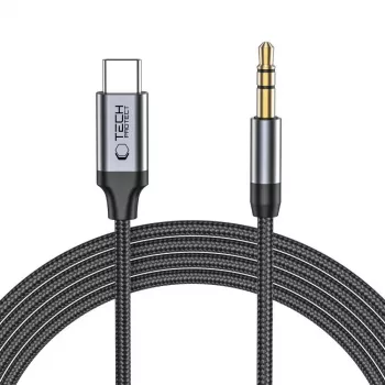TECH-PROTECT ULTRABOOST USB-C - 3,5 mm miniliitin audiokaapeli 100 cm musta
