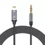 TECH-PROTECT UltraBoost Lightning - AUX miniliitin 3.5mm -kaapeli 100cm musta