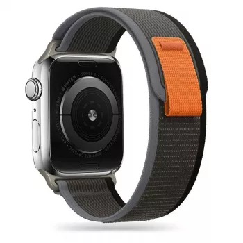 TECH-PROTECT Nylon Apple Watch 4 / 5 / 6 / 7 / 8 / SE / Ultra (42 / 44 / 45 / 49 mm) musta/oranssi