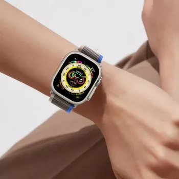 TECH-PROTECT Nylon Apple Watch 4 / 5 / 6 / 7 / 8 / SE / Ultra (42 / 44 / 45 / 49 mm) musta/oranssi