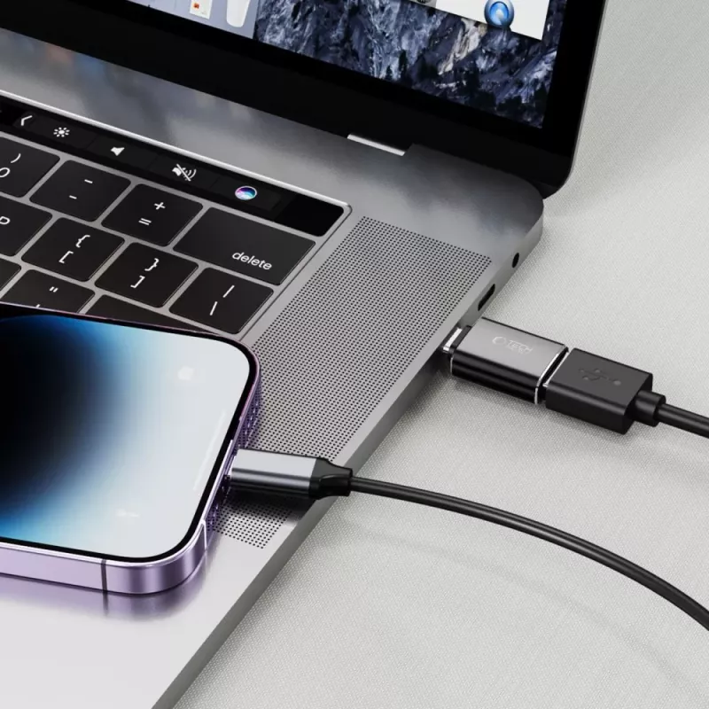 TECH-PROTECT ULTRABOOST -sovitin Lightning–USB OTG, musta