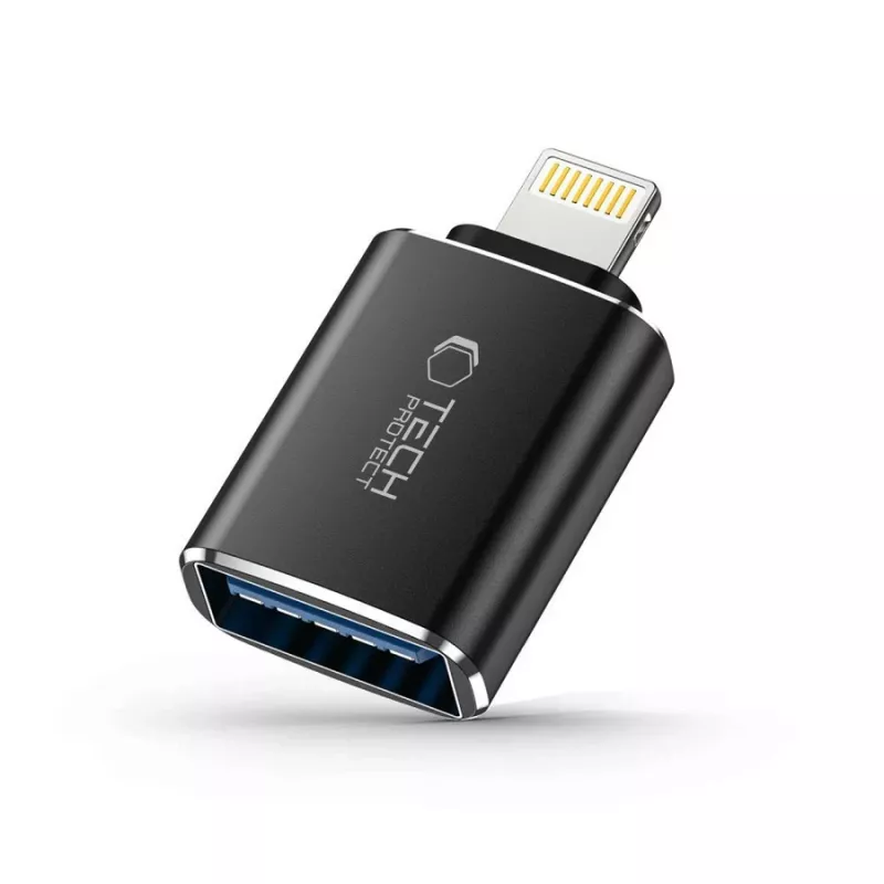 TECH-PROTECT ULTRABOOST -sovitin Lightning–USB OTG, musta