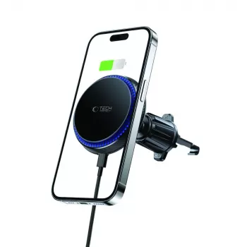 TECH-PROTECT MM15W-V4 magneettinen MagSafe-autoteline ilmanvaihtosäleikköön, langaton laturi 15 W, musta