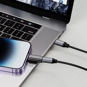 TECH-PROTECT ULTRABOOST -sovitin Lightning–USB-C, musta