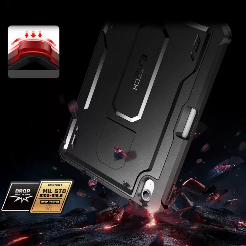 Tech-Protect Kevlar Pro -suojakotelo iPad 10.9 (10th Gen, 2022) / iPad 11 (2025) -tabletille, musta