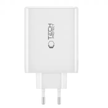 Tech-Protect NC100W-GAN 4-porttinen musta GaN-verkkolaturi 100W USB-C