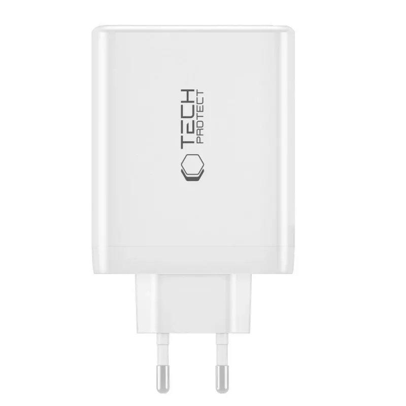 Tech-Protect NC100W-GAN 4-porttinen musta GaN-verkkolaturi 100W USB-C