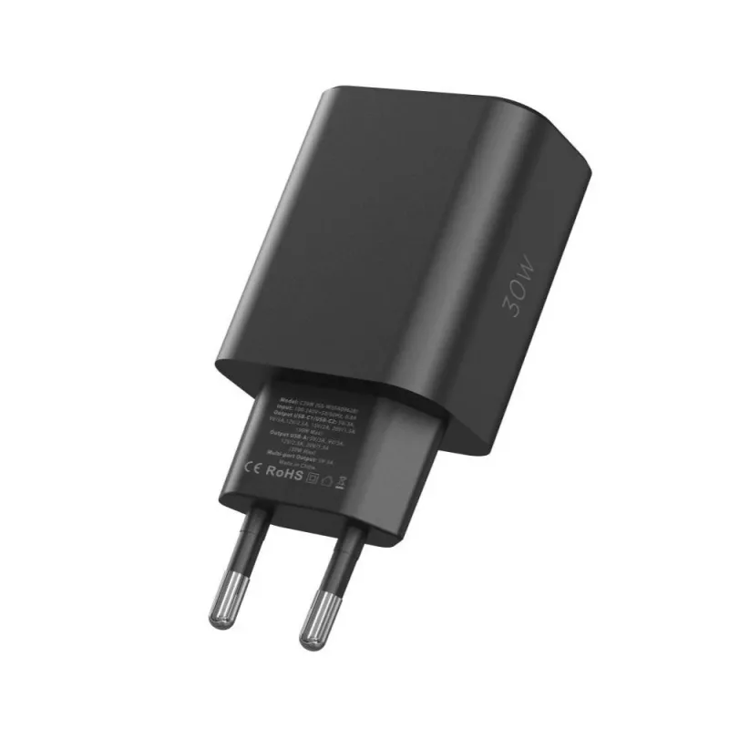 Tech-Protect NC30W 3-porttinen USB-C-laturi, musta, 30W