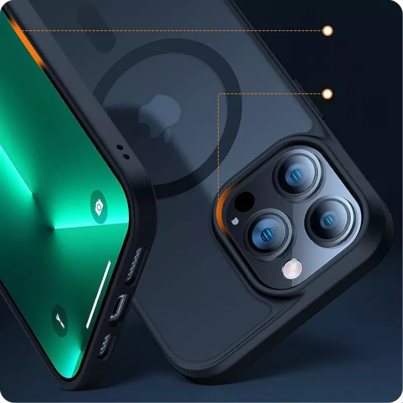 Tech-Protect Magmat Magsafe iPhone 15 Pro, kirkas musta