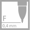 STABILO Palette retractable fineliner sininen 0,4 mm hieno molempikätinen