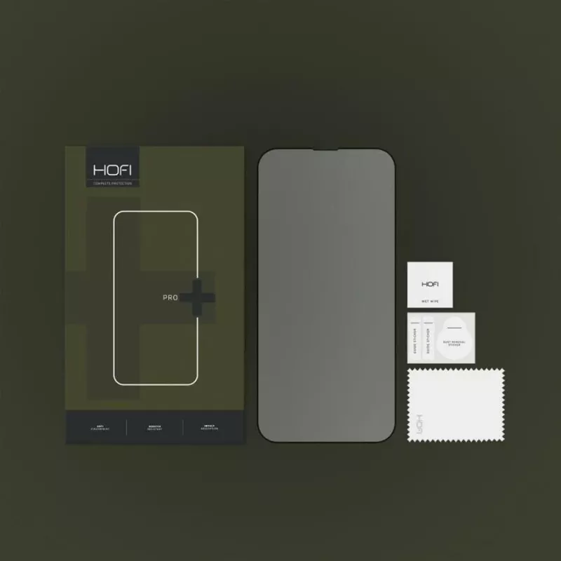 HOFI Glass Pro+ karkaistu lasi näytönsuoja Apple iPhone 13 / 13 Pro / 14, musta