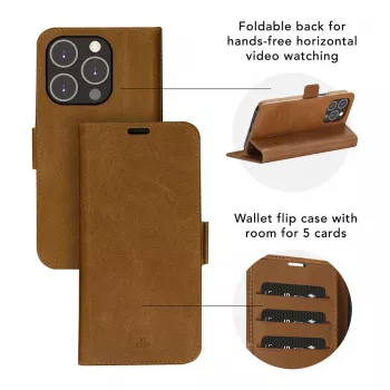 dbramante1928 Copenhagen Flip Case Samsung Galaxy A54 - täysnahka - vaaleanruskea