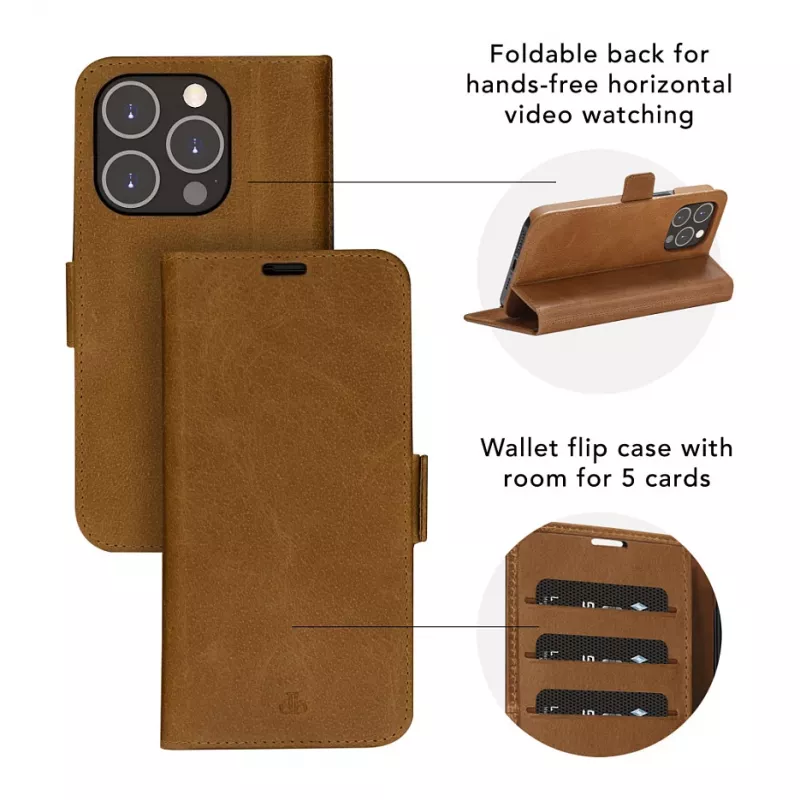 dbramante1928 Copenhagen Flip Case Samsung Galaxy A54 - täysnahka - vaaleanruskea