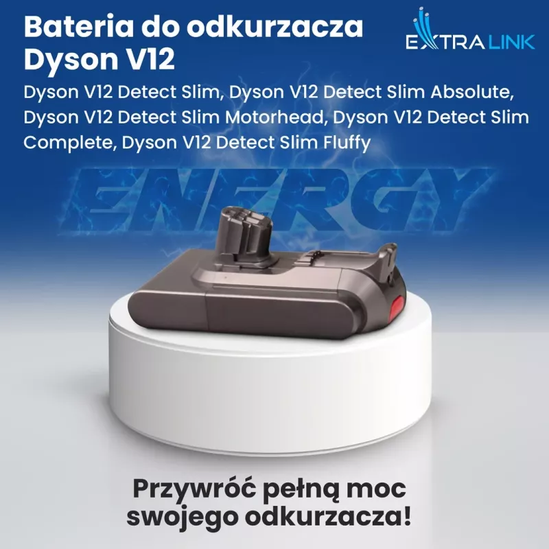 Extralink vara-akku Dyson V12 25,2V 2500mAh + suodatin