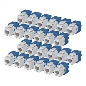 StarTech.com Cat6 Keystone Jack 24 kpl:n pakkaus 180 asteen työkaluton RJ45 Ethernet Keystone -liitin, UTP, valkoinen