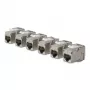 StarTech.com Cat8 Keystone Jack -moduuli 6 kpl:n pakkaus RJ45 Ethernet Keystone -liitin, UTP Cat8 seinäpistorasia, 180 astetta, työkaluton, litteä, hopea, RJ-45, naaras, 25/40GBase-T