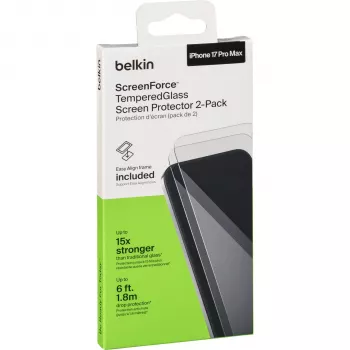 Belkin ScreenForce Tempered Glass näytönsuojakalvo Apple iPhone 17 Pro Max -puhelimelle (2 kpl:n pakkaus) - Clear