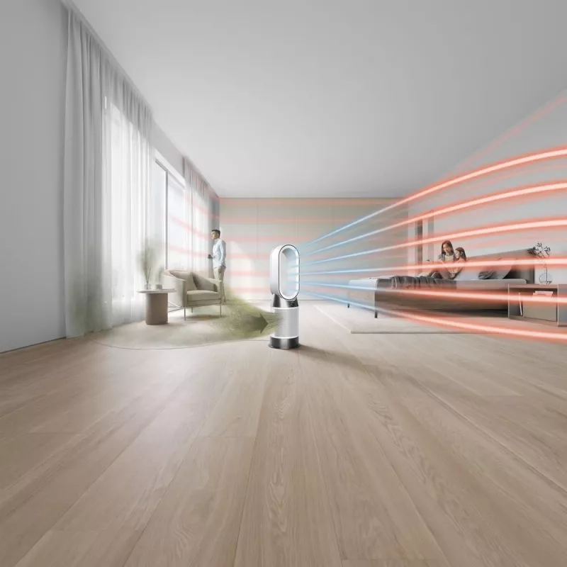 Dyson Purifier Hot+Cool HP1 ilmanpuhdistin, lämmitin ja tuuletin, 27 m², 61,4 dB, valkoinen/kulta