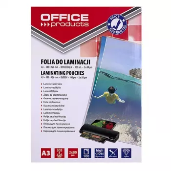 PBS CONNECT OFFICE PRODUCTS laminointikalvo A3 2x80 mikronia kiiltävä 100 arkkia läpinäkyvä