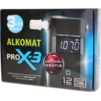 AlcoFind PRO-X-3 alkometri suukappaleilla, 12 kuukauden kalibrointi