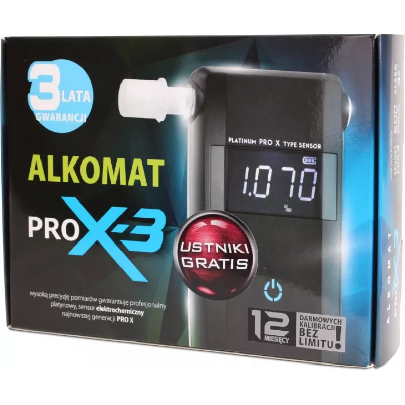 AlcoFind PRO-X-3 alkometri suukappaleilla, 12 kuukauden kalibrointi