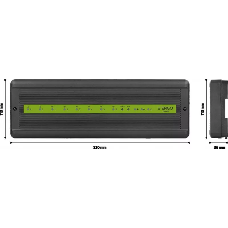 ENGO Controls ECB62-ZB Smart Home keskusyksikkö, 6 radioaluetta + 2 johdotettua, 230V