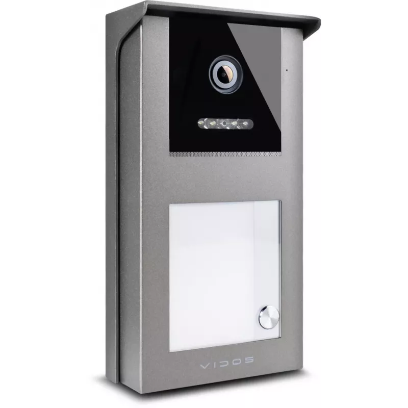 VIDOS IPX S101-1 ulkopaneeli RFID-lukijalla, 2MP-kamera, PoE, musta