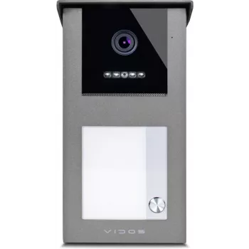 VIDOS IPX S101-1 ulkopaneeli RFID-lukijalla, 2MP-kamera, PoE, musta