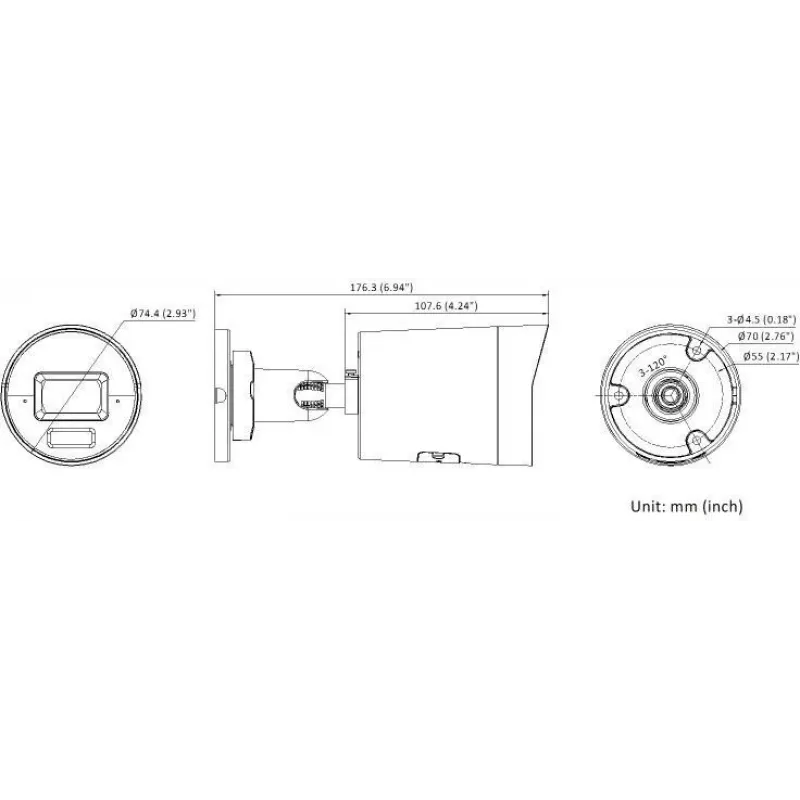 Hikvision DS-2CD2083G2-LI2U(2.8mm)(BLACK) 8MP AcuSense kiinteä bullet-IP-kamera Smart Hybrid Light -valaistuksella