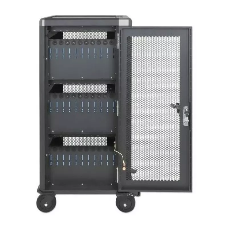 Manhattan 181471 30-paikkainen USB-C-latauskärry, 30 W per portti, musta