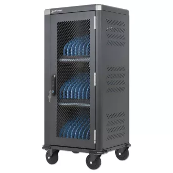 Manhattan 181471 30-paikkainen USB-C-latauskärry, 30 W per portti, musta