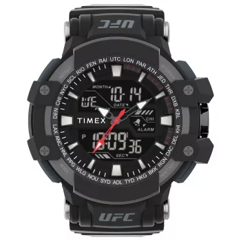 TIMEX miesten digitaalikello TW5M51800 53mm resin-kotelo musta resin-ranneke harmaa kellotaulu INDIGLO-yövalo 100m vedenkestävyys