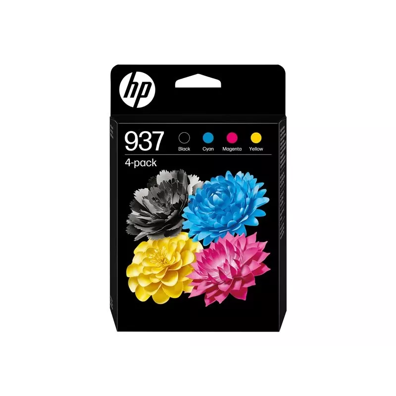 HP 937 CMYK alkuperäinen mustepatruuna 4 kpl:n pakkaus