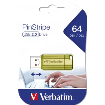 Verbatim Store n Go Pinstripe USB 2.0 Eucalyptus Green 64GB USB-muistitikku