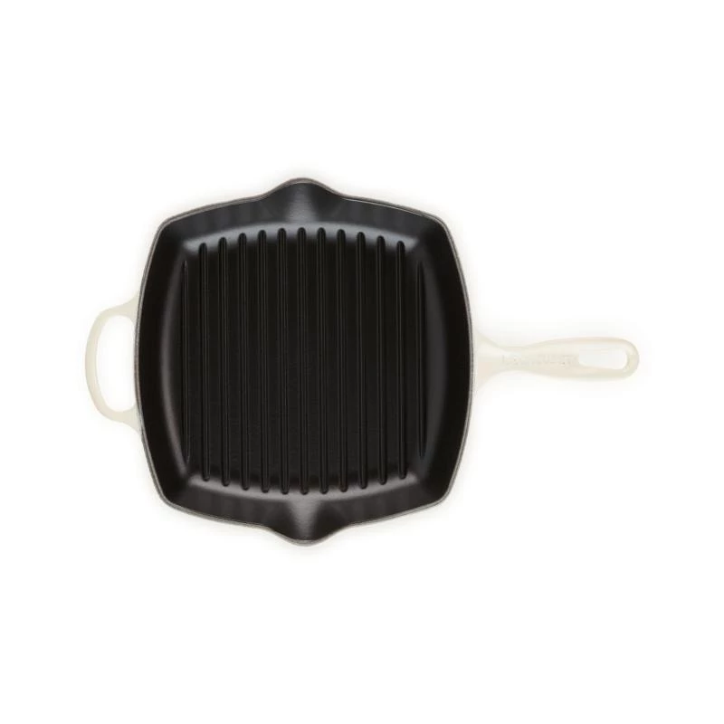 Le Creuset Signature neliömäinen grillipannu 26cm Meringue