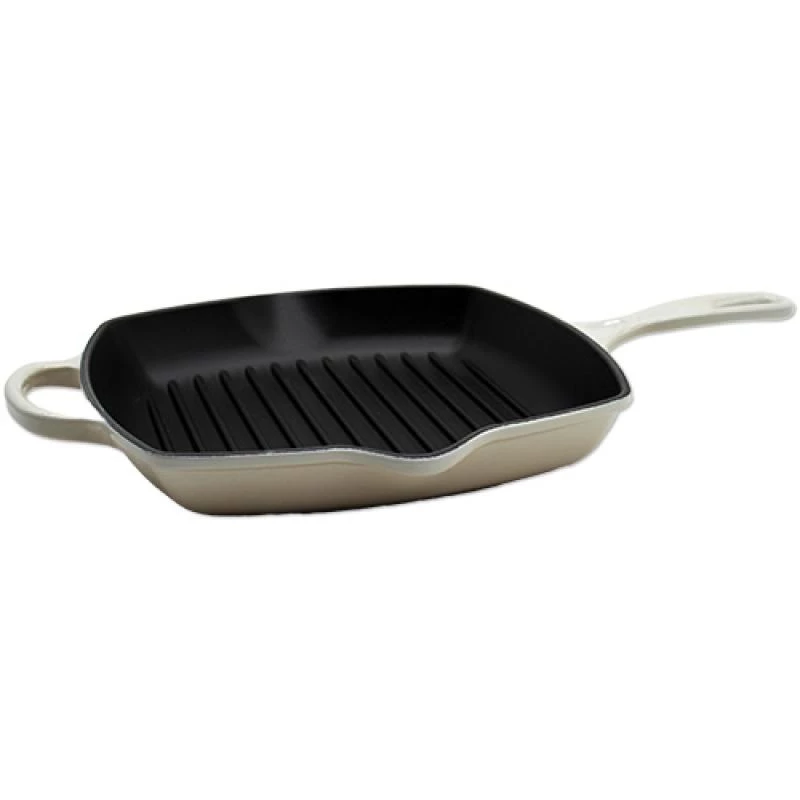 Le Creuset Signature neliömäinen grillipannu 26cm Meringue