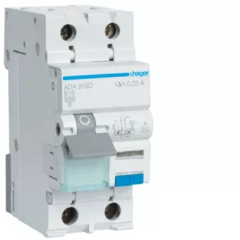 HAGER RCBO 1P+N 6kA B 16A/30mA tyyppi A ADA916D