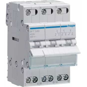 Hager SFT340 modulaarinen vaihtokytkin I-0-II 3P 40A 400V AC