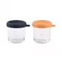 BEABA lasipurkkisetti kansilla 2 x 250 ml Night Blue/Honey