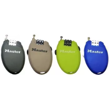 Master Lock 4603EURD yhdistelmäkaapelilukko sisäänvedettävällä kaapelilla, musta