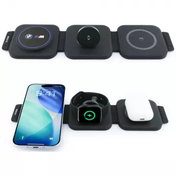 BMW M Collection 3-in-1 Qi2 15W magneettinen langaton latausasema sininen