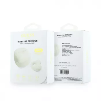 GUESS Mini Classic Open-Ear True Wireless -nappikuulokkeet - valkoinen