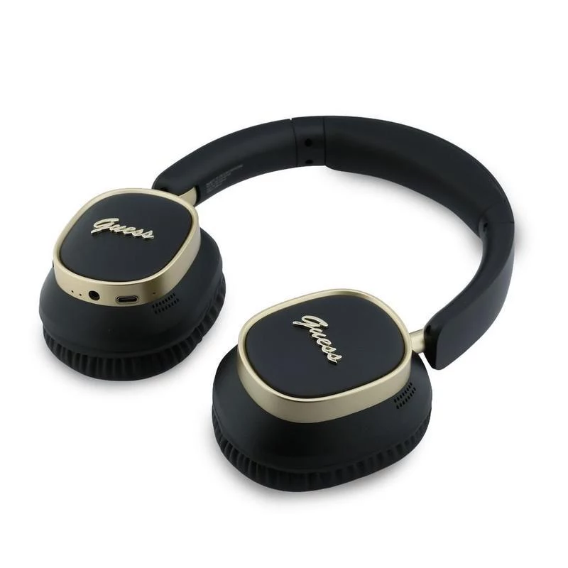 Guess Bluetooth over-ear-kuulokkeet ENC Rectangle Metal Script musta