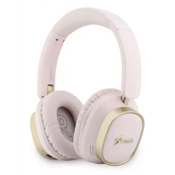 Guess Bluetooth over-ear-kuulokkeet ENC Rectangle Metal Script pinkki