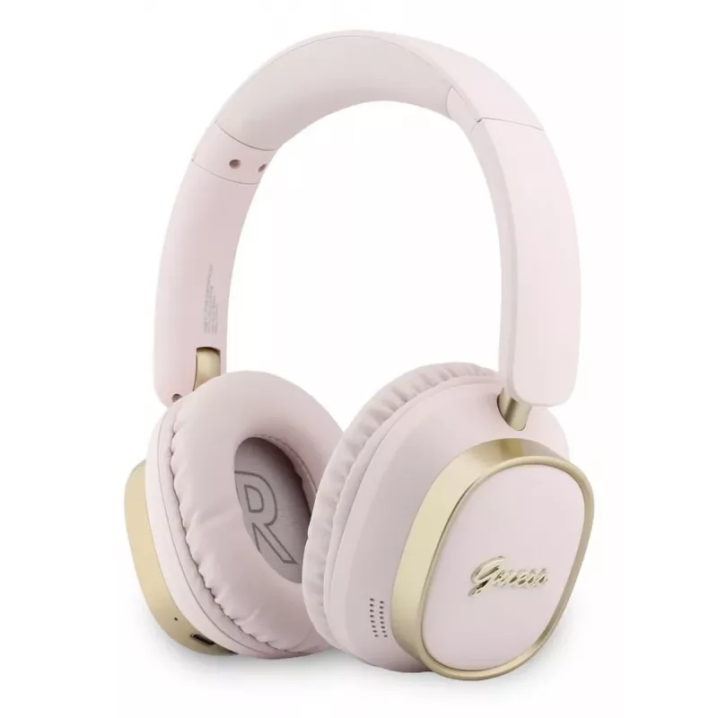 Guess Bluetooth over-ear-kuulokkeet ENC Rectangle Metal Script pinkki